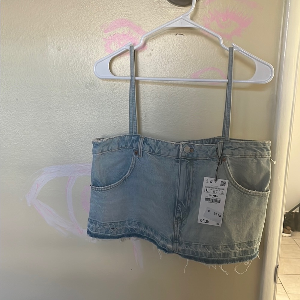 Zara denim tank size large